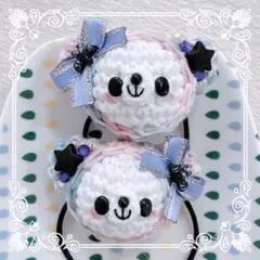 あみぐるみ♡キッズヘアゴム♡ハロウィン♡あったか帽子のくまちゃん♡