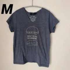 AZUL by moussy VカットTシャツ　【ブルー系】