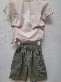 banshes150cm Tシャツとカーゴパンツセット