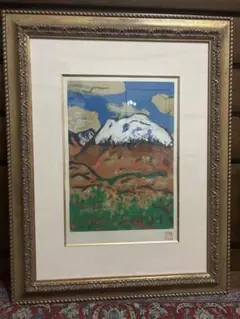 梅原 龍三郎、黄金の首飾り、希少画集画、新品額装付 絵画