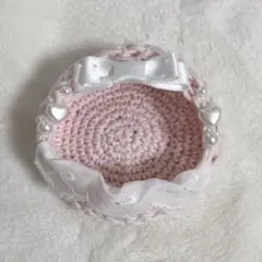 ♡ コットンレースリボン缶バッジケース カバー ♡,