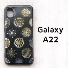 Galaxy A22 5G ブラック サークル柄 カバー