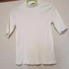 GORGE ホワイトリブハイネック半袖　Mサイズ