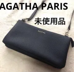 未使用◆アガタ◆ ショルダーバック◆ポシェット◆財布◆スマホ◆斜めがけ◆黒