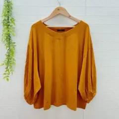 【ピサーノ】 長袖カットソー Vネック バルーンスリーブ Tシャツ （L）