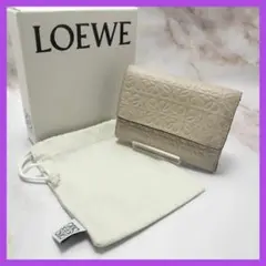 LOEWE ロエベ ベージュ 三つ折り財布 コンパクトウォレット ミニ財布