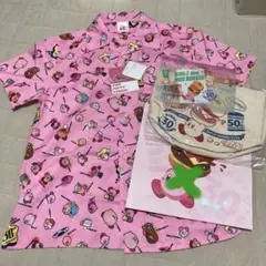 カービィ　柄シャツ　任天堂　30周年　総柄　アロハシャツ Mサイズ　モスバーガー