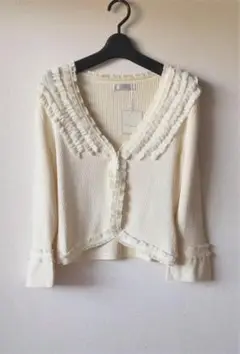 タグ新品☆Ⅿypuccele☆マイピュシェル☆フリル ニット カーディガン