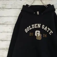 古着 ジャージーズ パーカー GOLDEN GATE プルオーバー 黒 M