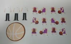 バスケットボール★紫　パープル★色紙・寄せ書き用シール12枚セット★卒業　引退