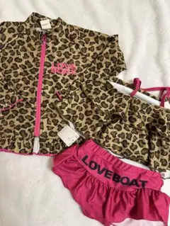 【最終値下げ】LOVE BOAT ヒョウ柄水着セット 100㎝　３点セット