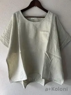 a+Koloni コロニー リネンプルオーバー 半袖シャツ ポケット付き