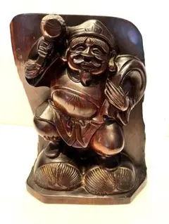 七福人 縁起物 置物 木製? インテリア 工芸品 年代物 置物 和室