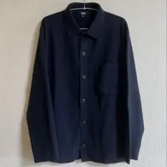 UNIQLO ミラノリブシャツカーディガン Lサイズ ネイビー