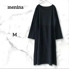 タグ付き未使用 menina メニーナ 長袖 ロング ワンピース 黒 M
