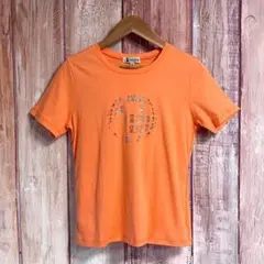 ピッコーネ　レディース　トップス　半袖　Tシャツ　ラインストーン　オレンジ