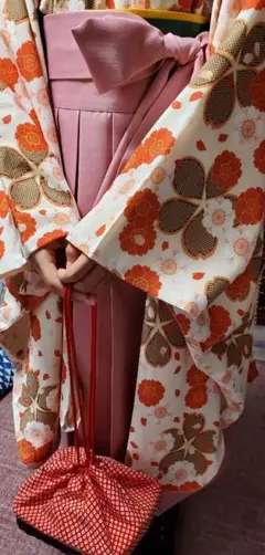 キャサリンコテージ 卒園・卒業 袴 135くらい 長襦袢・手提げカゴ付