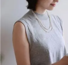 アンキャシェット バロックパール ロングネックレス