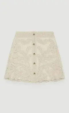 【極美品】maje Jirou Macram Mini Skirt 金ボタン
