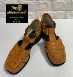 美品 新宿屋 SINJUKUYA HANDMADE オーストリッチ 外反母趾