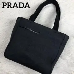 美品✨ プラダ ハンドバック キャンバス ブラック グレー