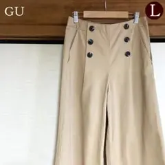 古着美品 GU マリンワイドパンツB レディースパンツ Lサイズ 綿100%
