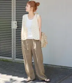 フレンチリネンストレートパンツ B.C STOCK
