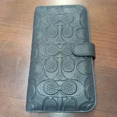 ブラックレザー手帳型ケース