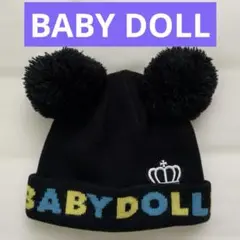 BABY DOLL 耳付きニット帽 黒 ミッキー