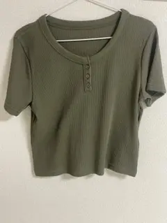 ワッフルヘンリーネックミニT半袖GU 新品