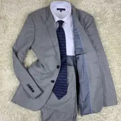 ZARA ザラ セットアップ 爽やか M グレー ブルー ビジネス 灰 青