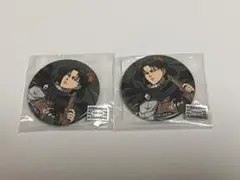 進撃の巨人 道とん堀 缶バッジ リヴァイ 2点