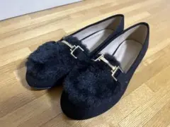 【GRL】美品　レディース　靴　モカシン　ブラック　モコモコ