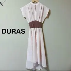 【DURAS】 シフォンワンピース ウエストマーク ペイズリー柄