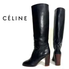 美品 CELINE セリーヌ 35 フィービー期 チャンキーヒール 黒