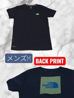 ノースフェイス海外限定TシャツメンズMバックプリント　ネイビー