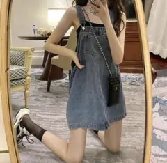 デニム　オーバーオール　ワンピース　Sサイズ