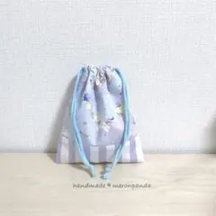 ユニコーン＆星座水色 巾着袋小