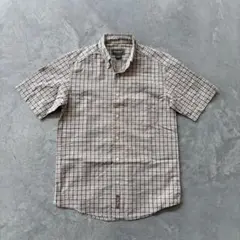 00s eddie bauer シアサッカー　短丈　チェックシャツ　city