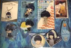 月岡紬A3！　アクリルキーホルダー・ラバーチャーム　缶バッジセット　カード付