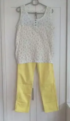 ♦土日セール❤レディースレギンスパンツ&タンクトップ❤Ｌ♡Used¥1000↘