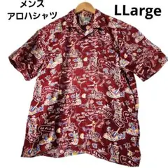 一点物 ヴィンテージ リゾート柄 総柄 メンス アロハシャツ コットン L