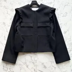 美品✨ボーダーズアットバルコニー ショルダーフリルブルゾン 36