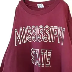 USA製 チャンピオン ミシシッピ ステート Tシャツ 2XL レッド 赤 古着