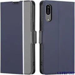 シャープ AQUOS Sense3 ケース 手帳 グレー + ネイビー 1194
