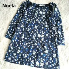 ノエラ Noela 花柄 ワンピース チュニック ネイビー 裏地付き　可愛い