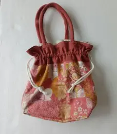 ハンドメイド　バック　トートーバック　巾着バック　サブバッグ　巾着袋