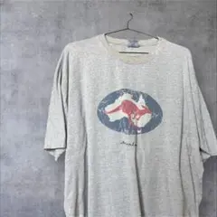 【Australian grown】Tシャツ グレー カンガルー Lサイズ 古着