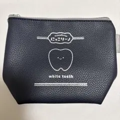 にっこりーノ　限定箔押し風合皮ポーチ　歯