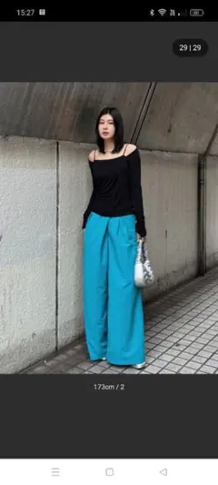 美品MOUSSYラップ風ワイドパンツ